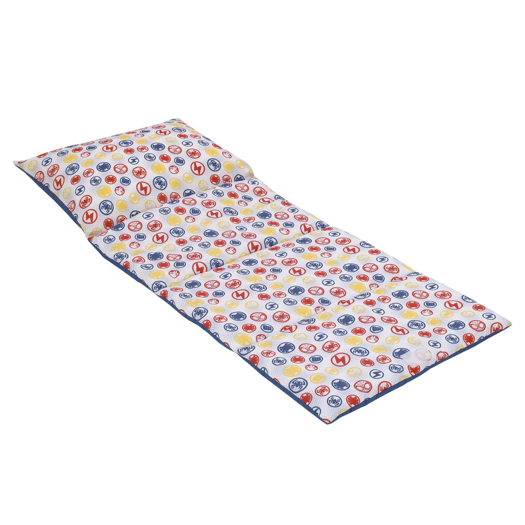 Spidey and His Amazing Friends Blue, Red, Yellow, and Green, Team Up Deluxe Easy Fold Toddler Nap Mat