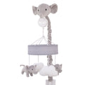Plush Elephant Gray and White Puffy Clouds Musical Mobile