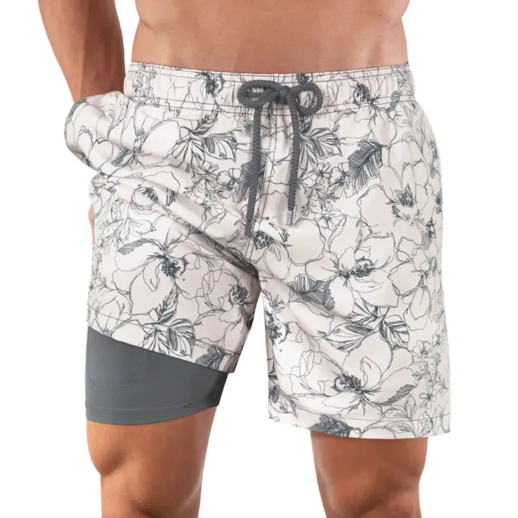 Secret Garden Hybrid Short, Compression Lined Swim and Resort Trunk
