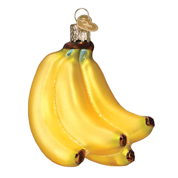Bunch of Bananas Glass Ornament