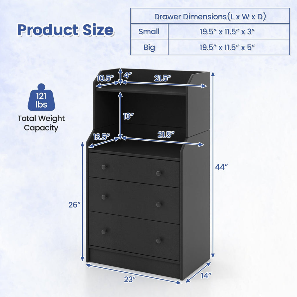 Storage Dresser with Anti-Toppling Device, 44" Tall