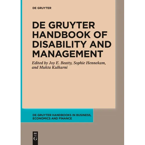 de Gruyter Handbook of Disability and Management - Paperback