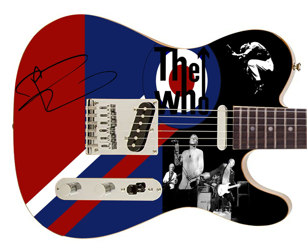 Pete Townshend Signed The Who Live Photo Graphics Guitar ACOA