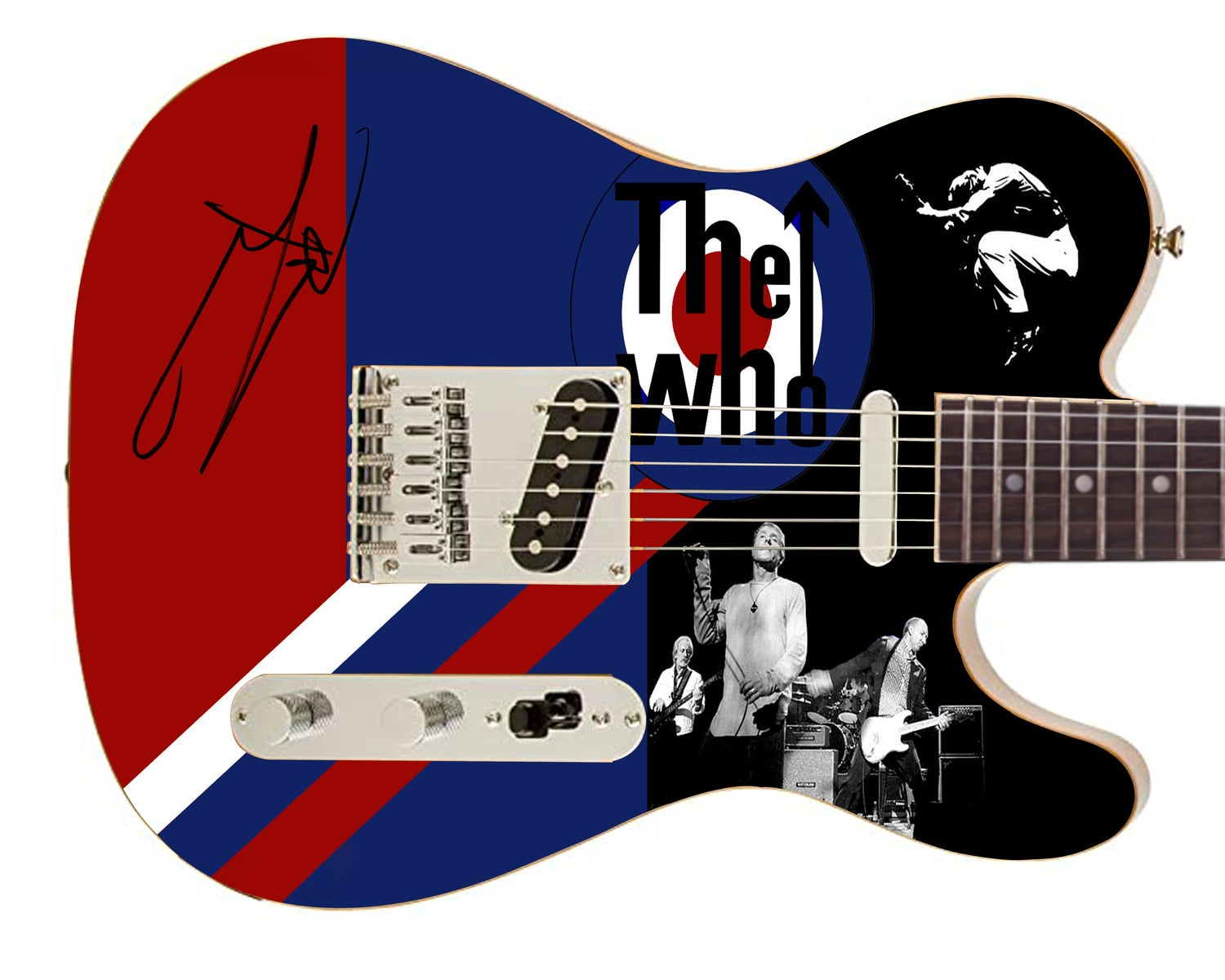 The Who Pete Townshend Signed Live Concert Photo Graphics Guitar ACOA