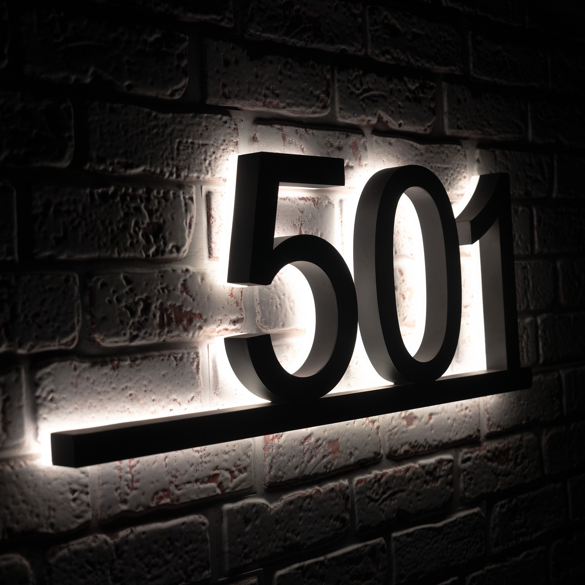 Backlit LED House Numbers with Underline – Modern Illuminated Address Numbers