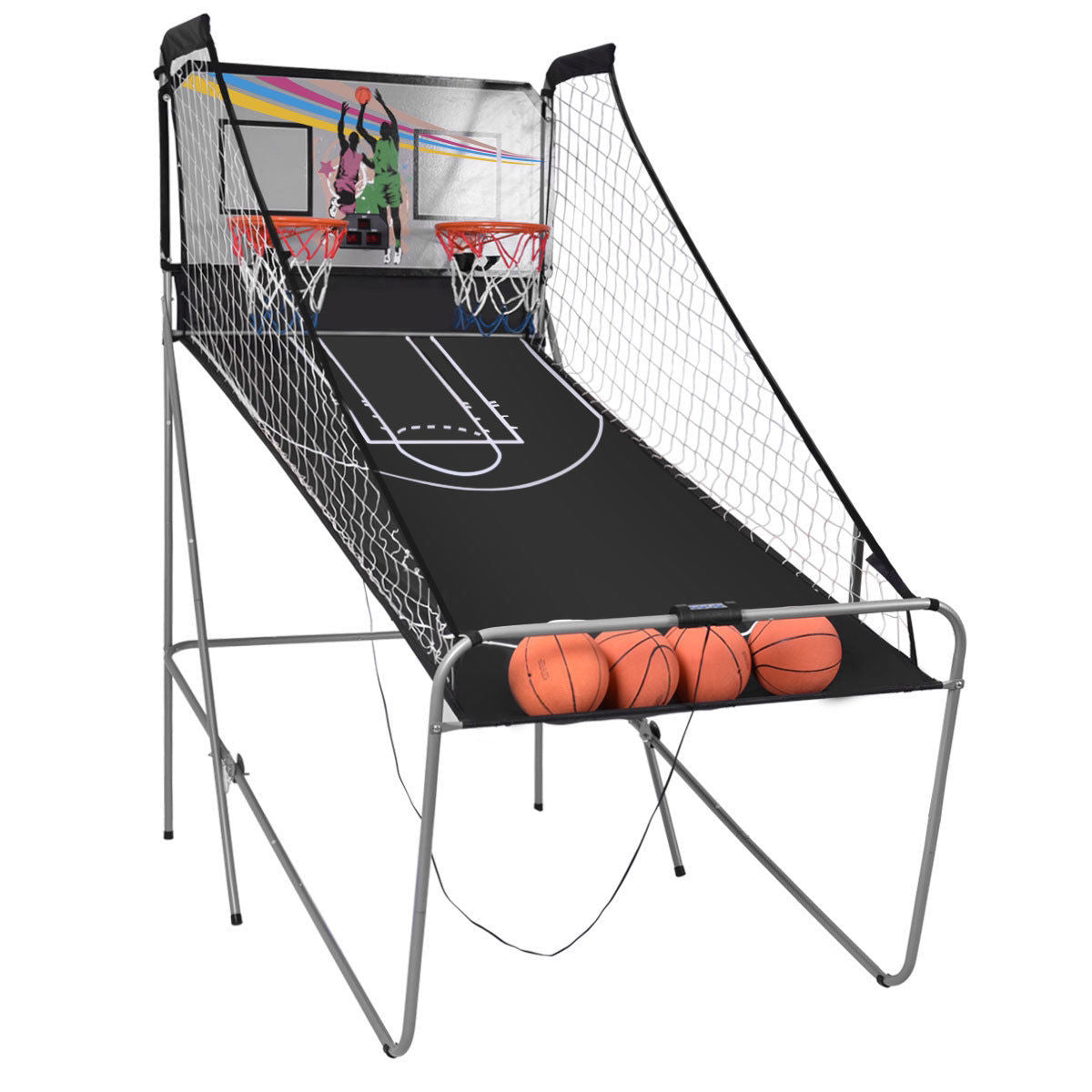Indoor Double Electronic Basketball Game with 4 Balls