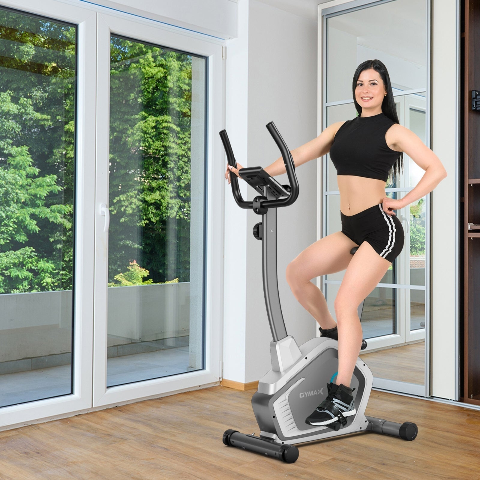 Magnetic Stationary Upright Cycling Bike with 8-Level Resistance