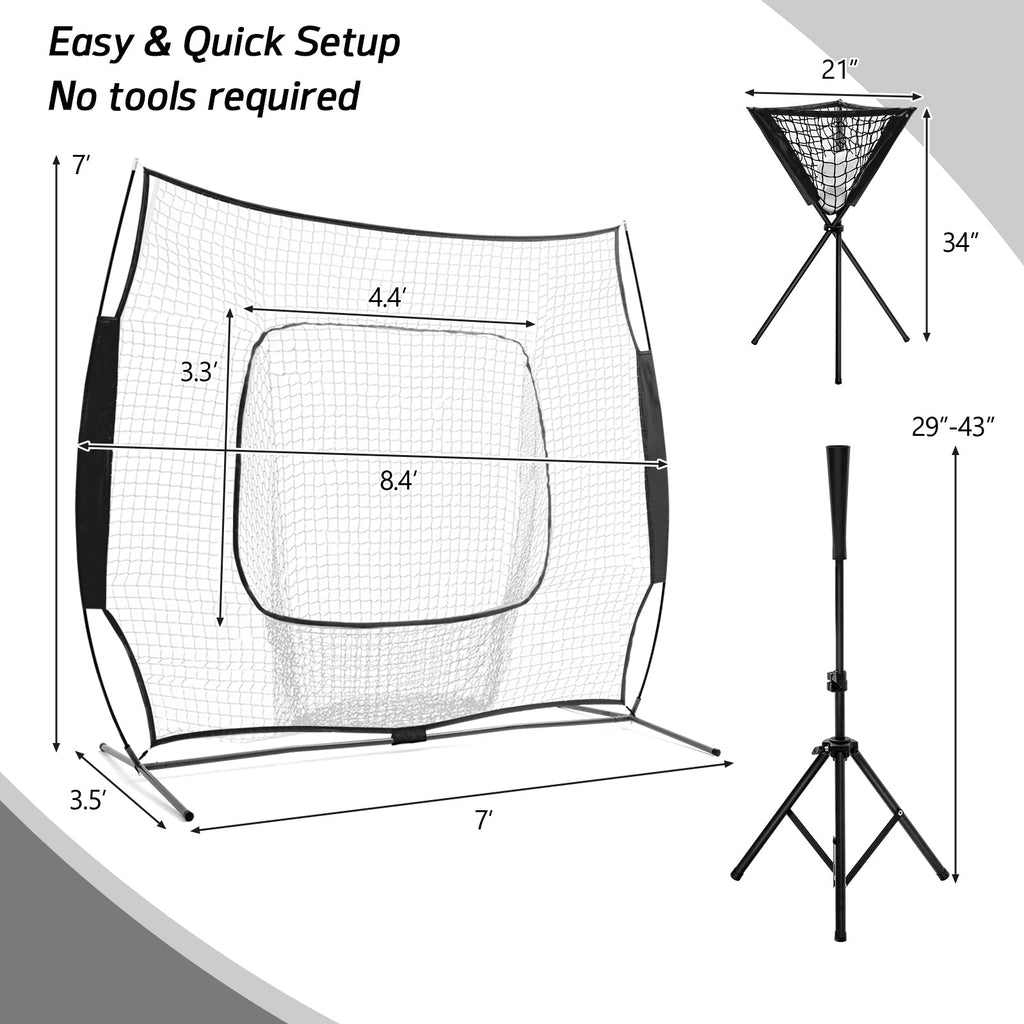 Portable Practice Net Kit with 3 Carrying Bags