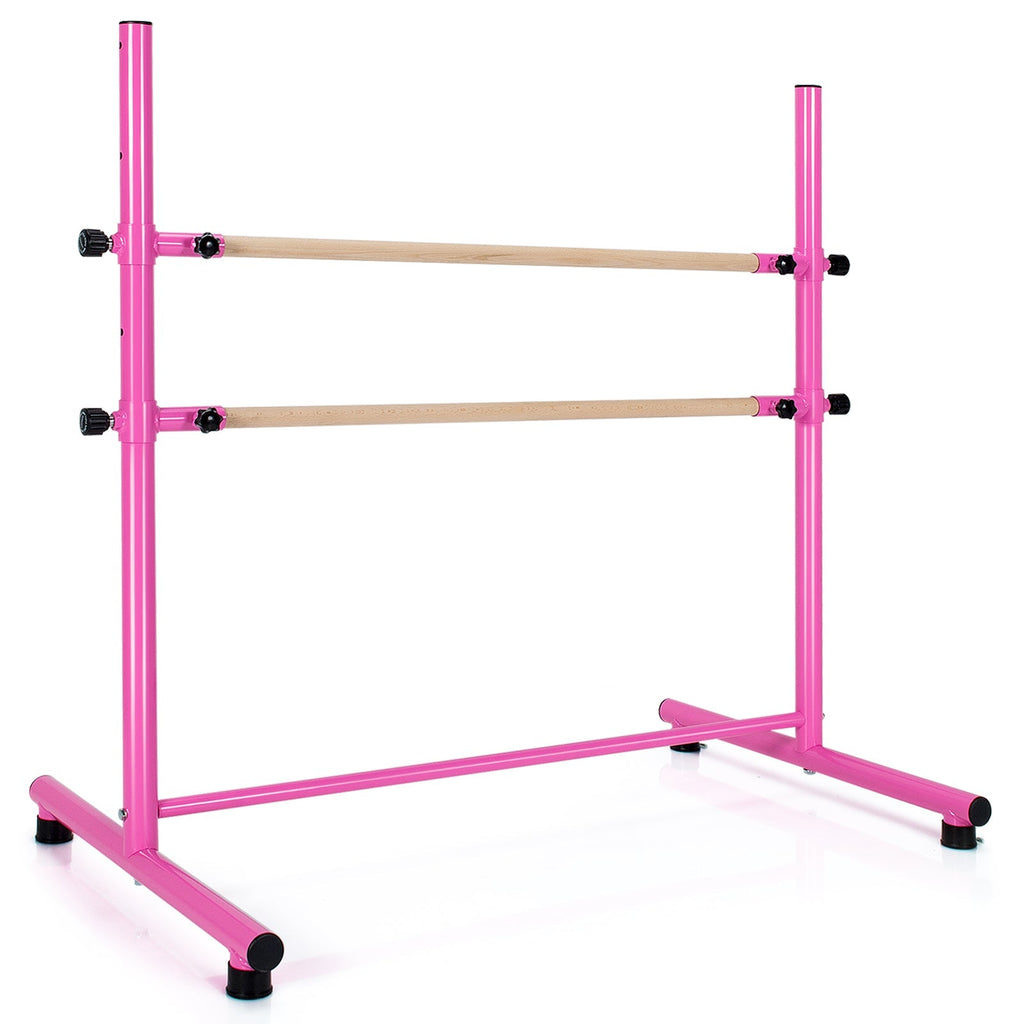47 Inch Double Ballet Barre with Anti-Slip Footpads