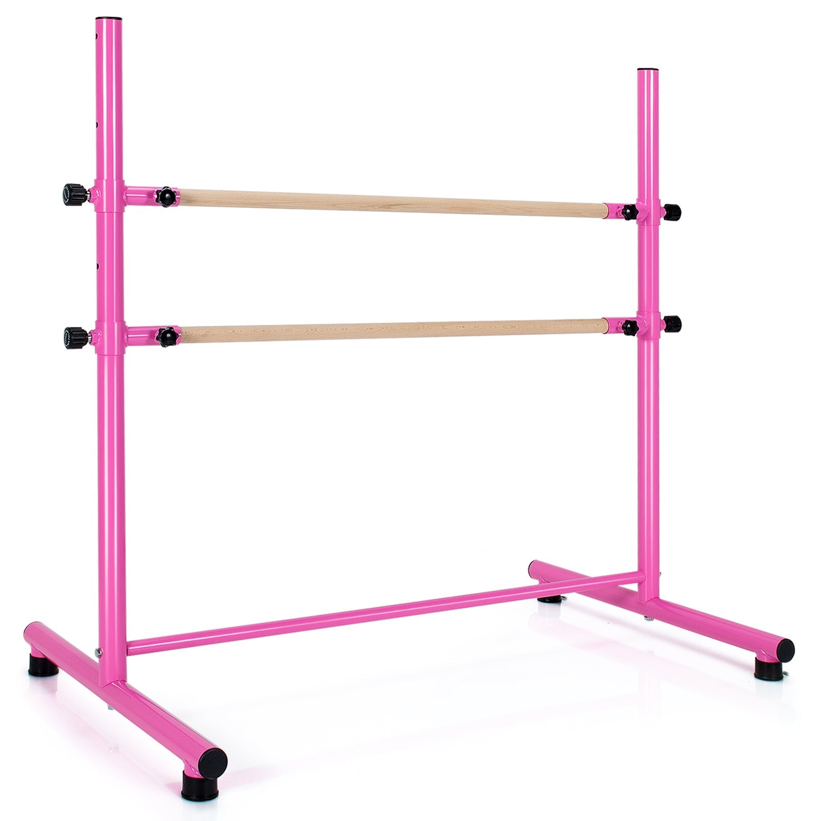 47 Inch Double Ballet Barre with Anti-Slip Footpads