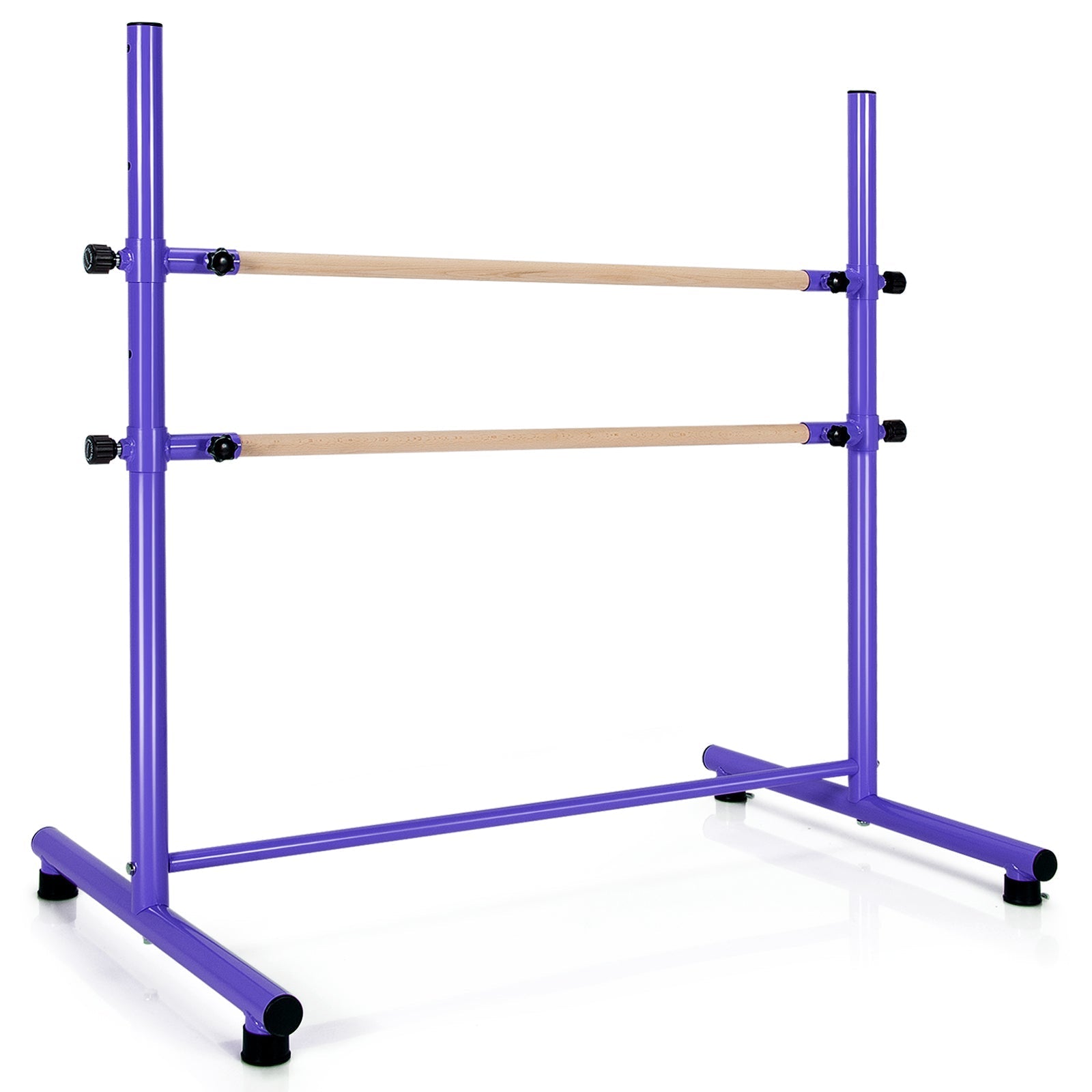 47 Inch Double Ballet Barre with Anti-Slip Footpads