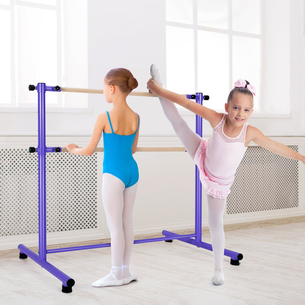 47 Inch Double Ballet Barre with Anti-Slip Footpads