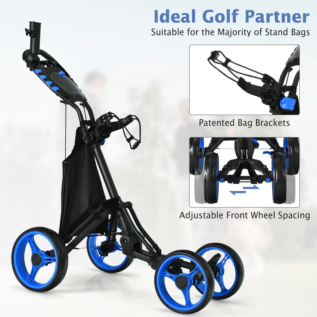 Golf Push Pull Cart with Foot Brake