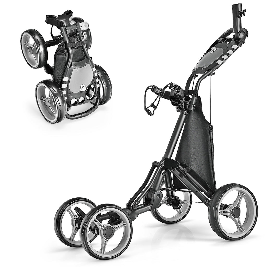Golf Push Pull Cart with Foot Brake