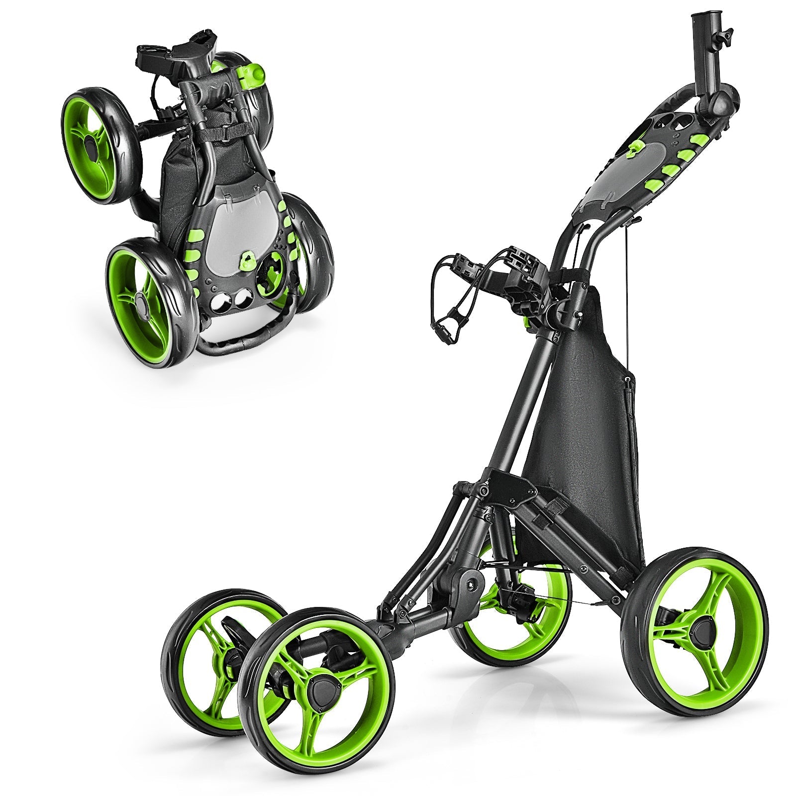 Golf Push Pull Cart with Foot Brake