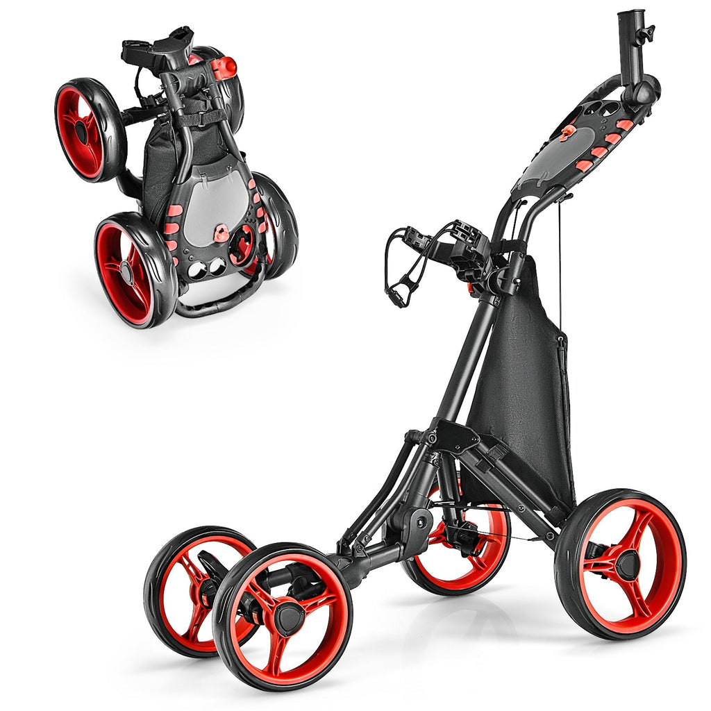 Golf Push Pull Cart with Foot Brake