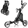 Folding 3 Wheels Golf Push Cart with Bag Scoreboard Adjustable Handle