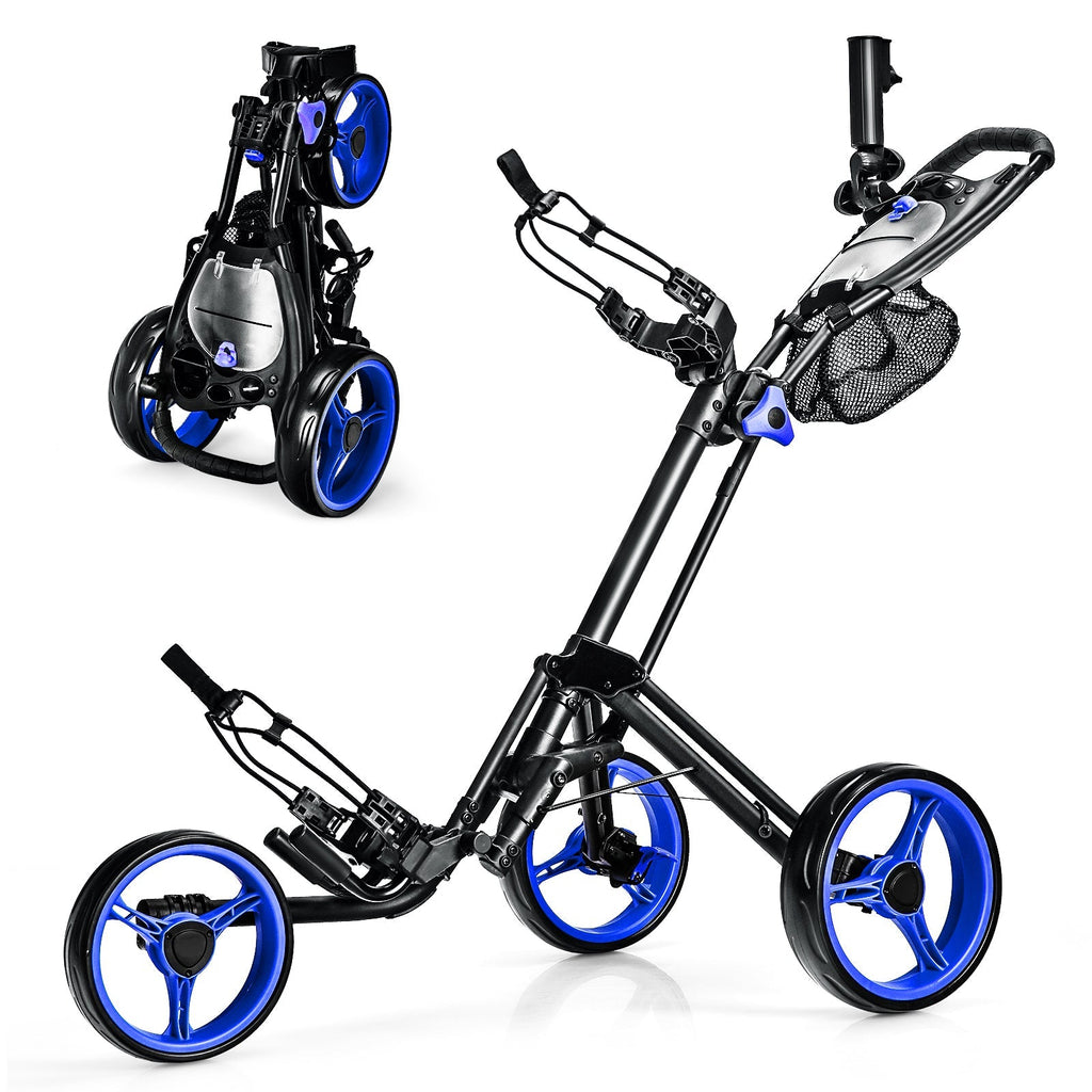 Folding 3 Wheels Golf Push Cart with Brake Scoreboard Adjustable Handle