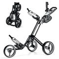 Folding 3 Wheels Golf Push Cart with Brake Scoreboard Adjustable Handle