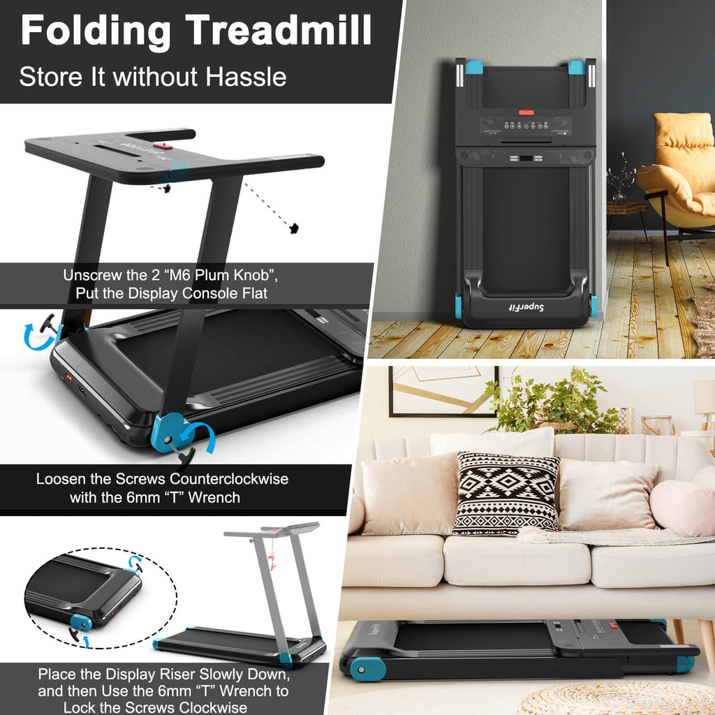 Folding Electric Compact Walking Treadmill with APP Control Speaker