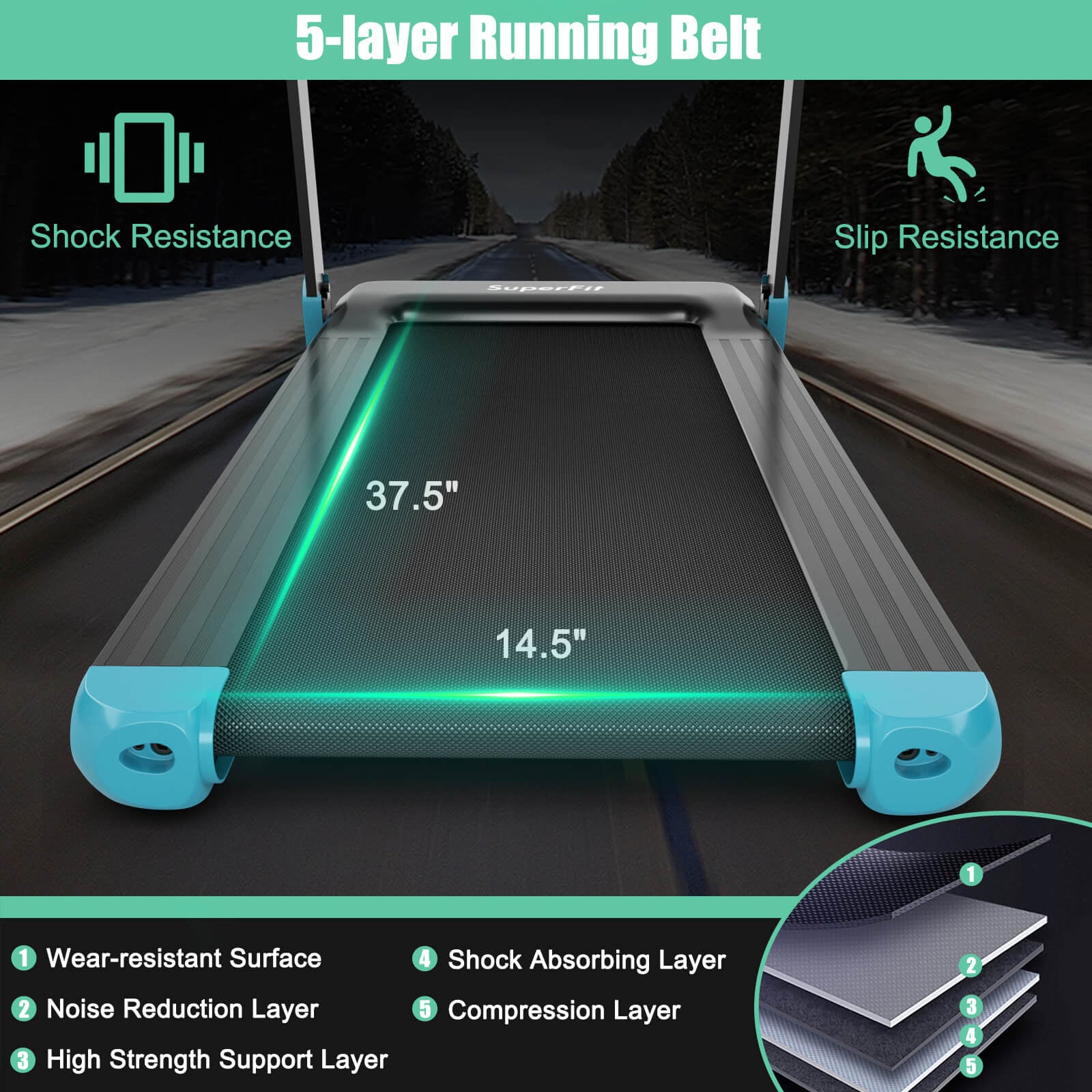 Folding Electric Compact Walking Treadmill with APP Control Speaker