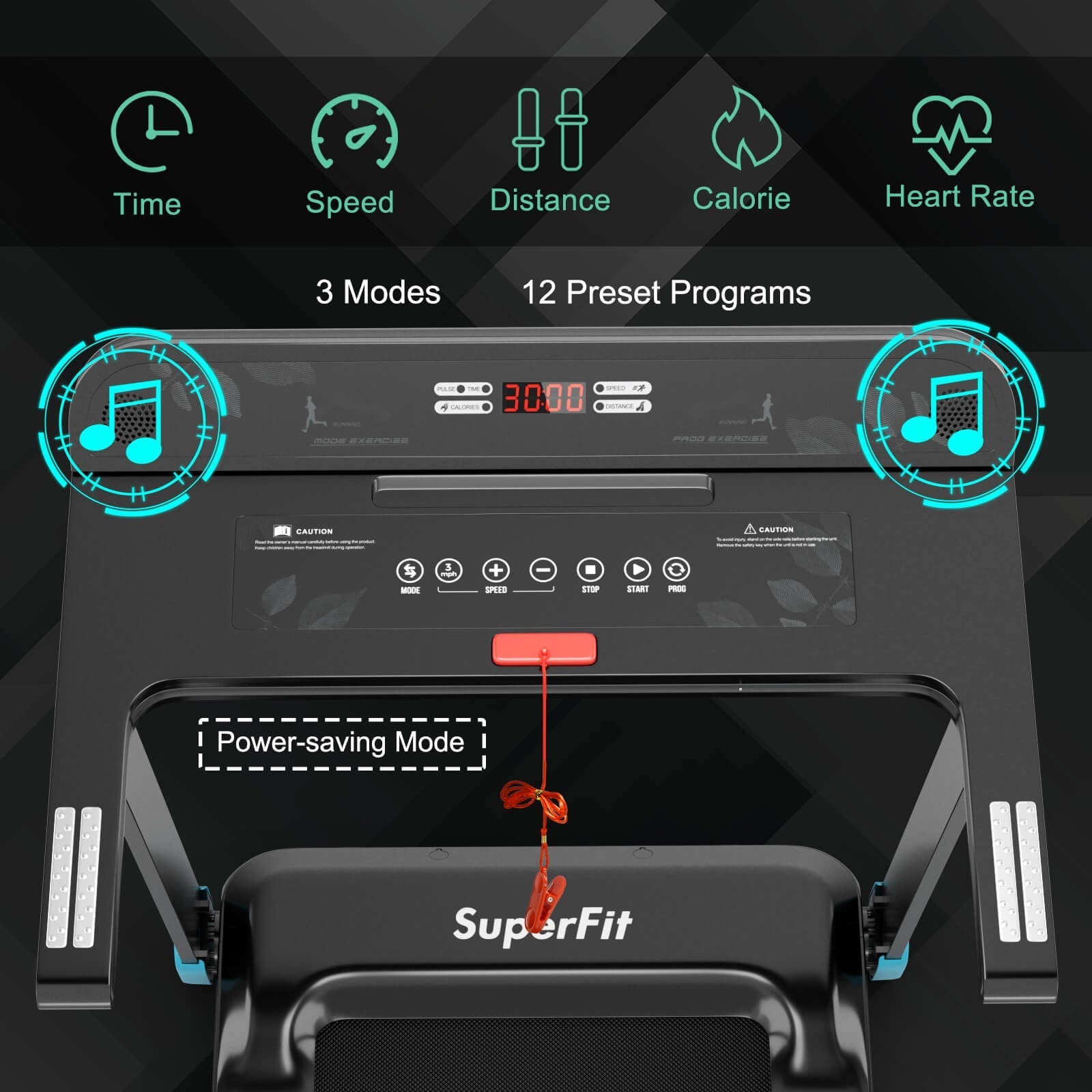 Folding Electric Compact Walking Treadmill with APP Control Speaker