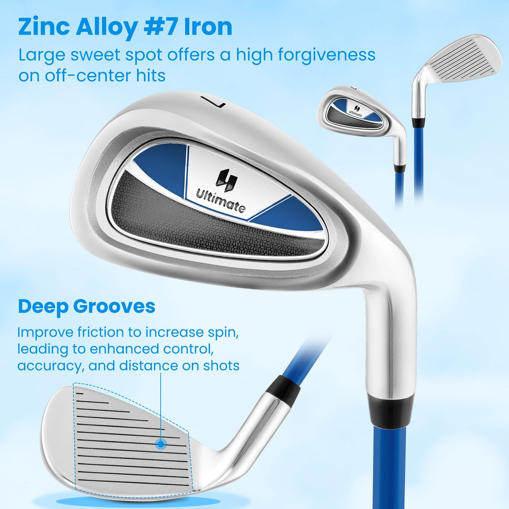 Junior #7 Iron for Kids with Fiberglass Shaft and Headcover