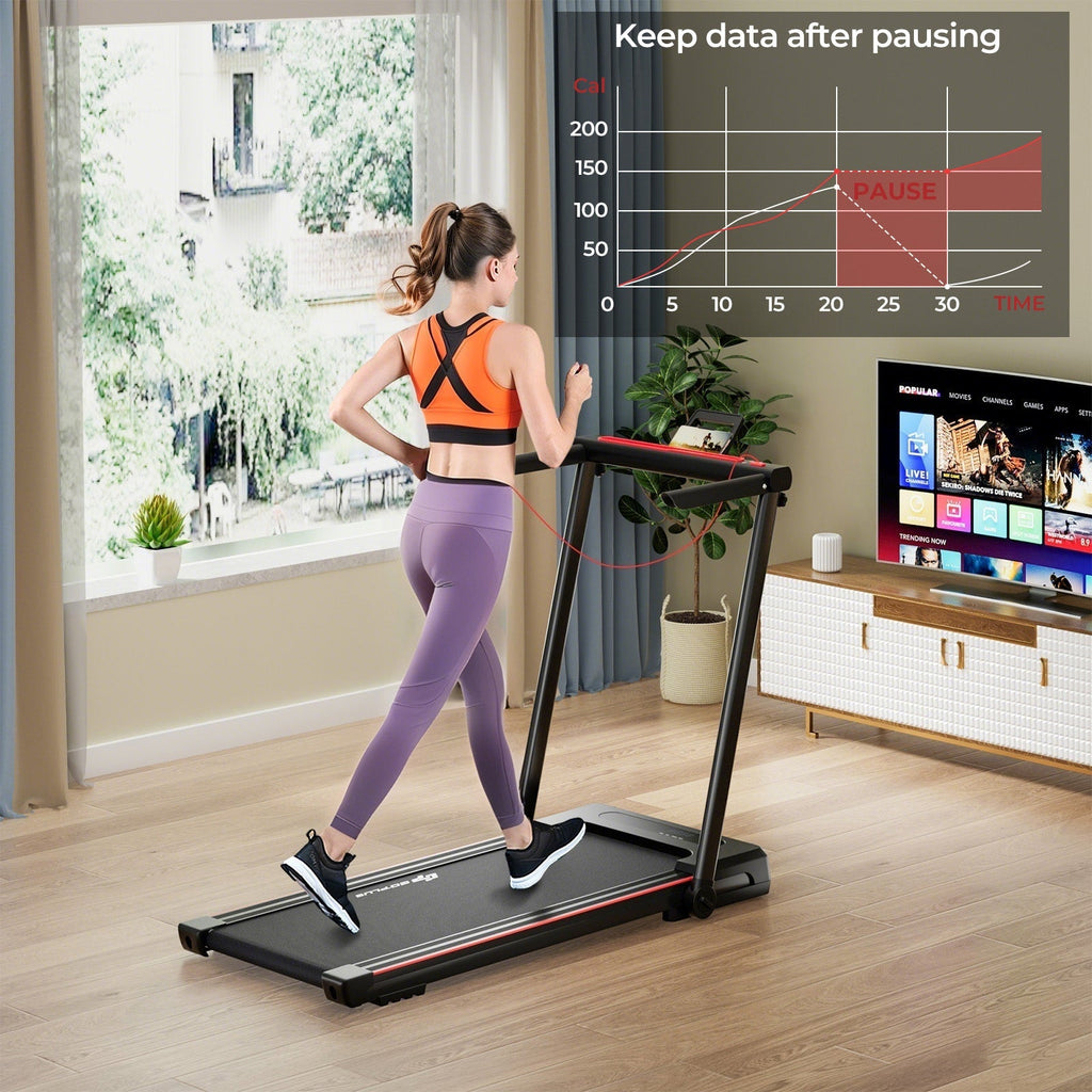 3-in-1 Folding Treadmill with Large Desk and LCD Display