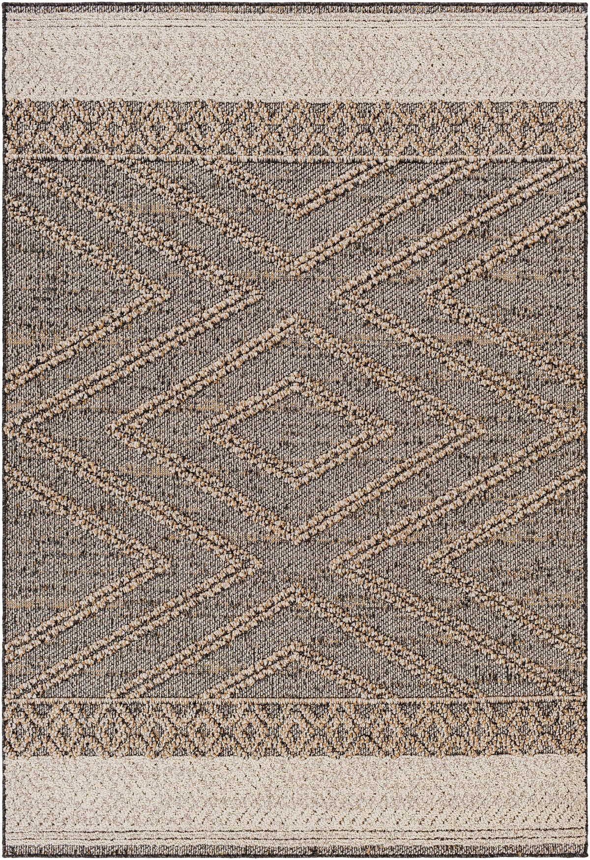 Beige Charcoal Areli Outdoor Area Rug