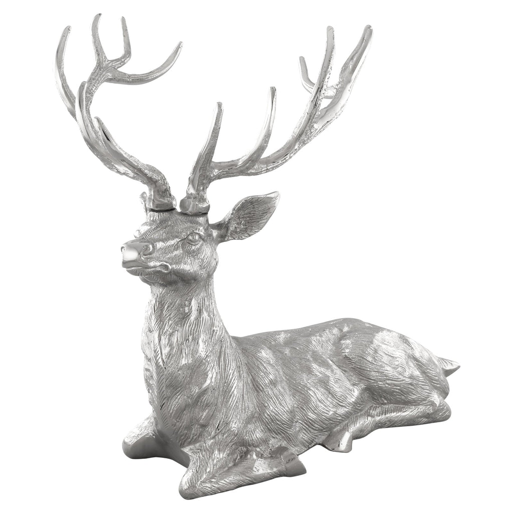 Standing Reindeer Statue Aluminum Deer Sculpture for Indoors Christmas Decor