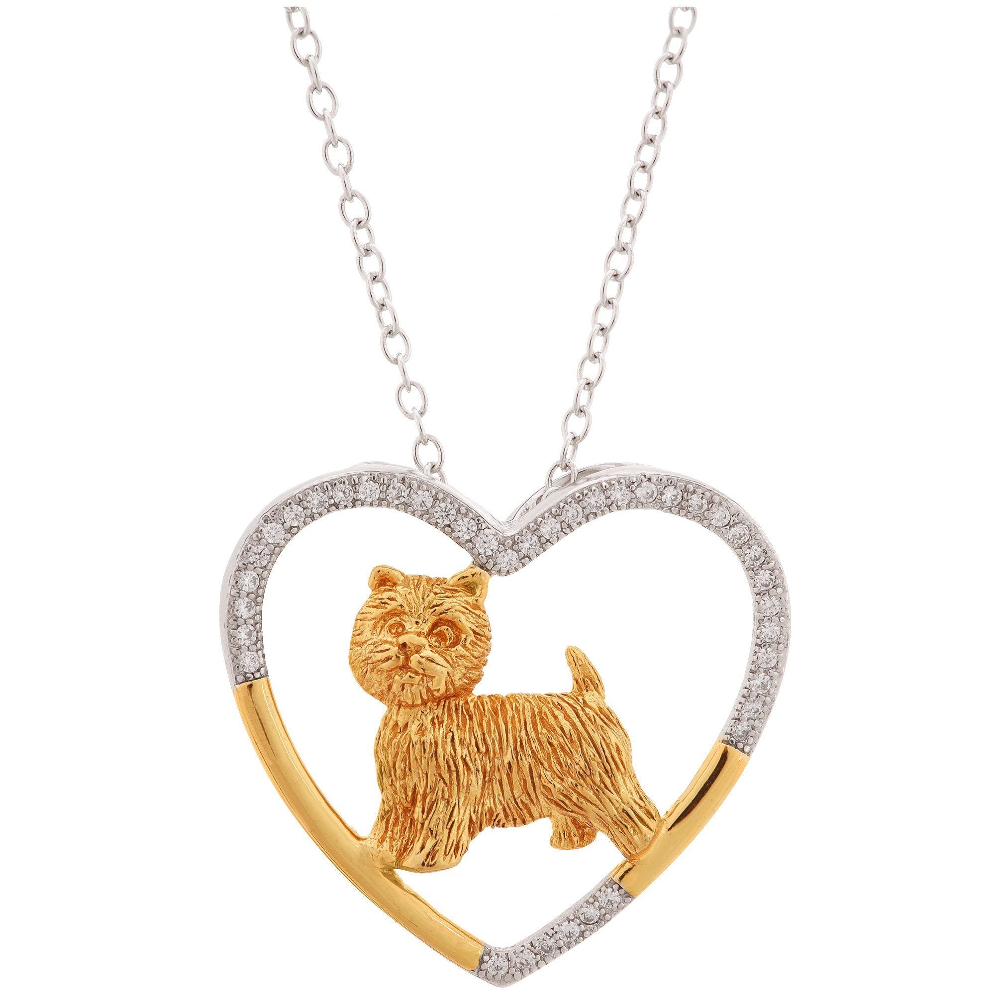 Sterling & Gold Plated Dog Breed Necklace