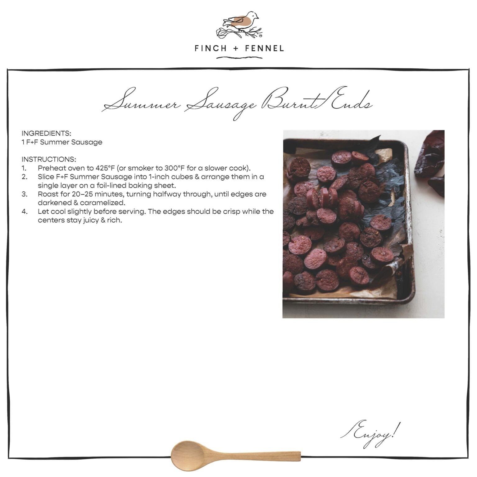 Uncured Summer Sausage | Finch + Fennel