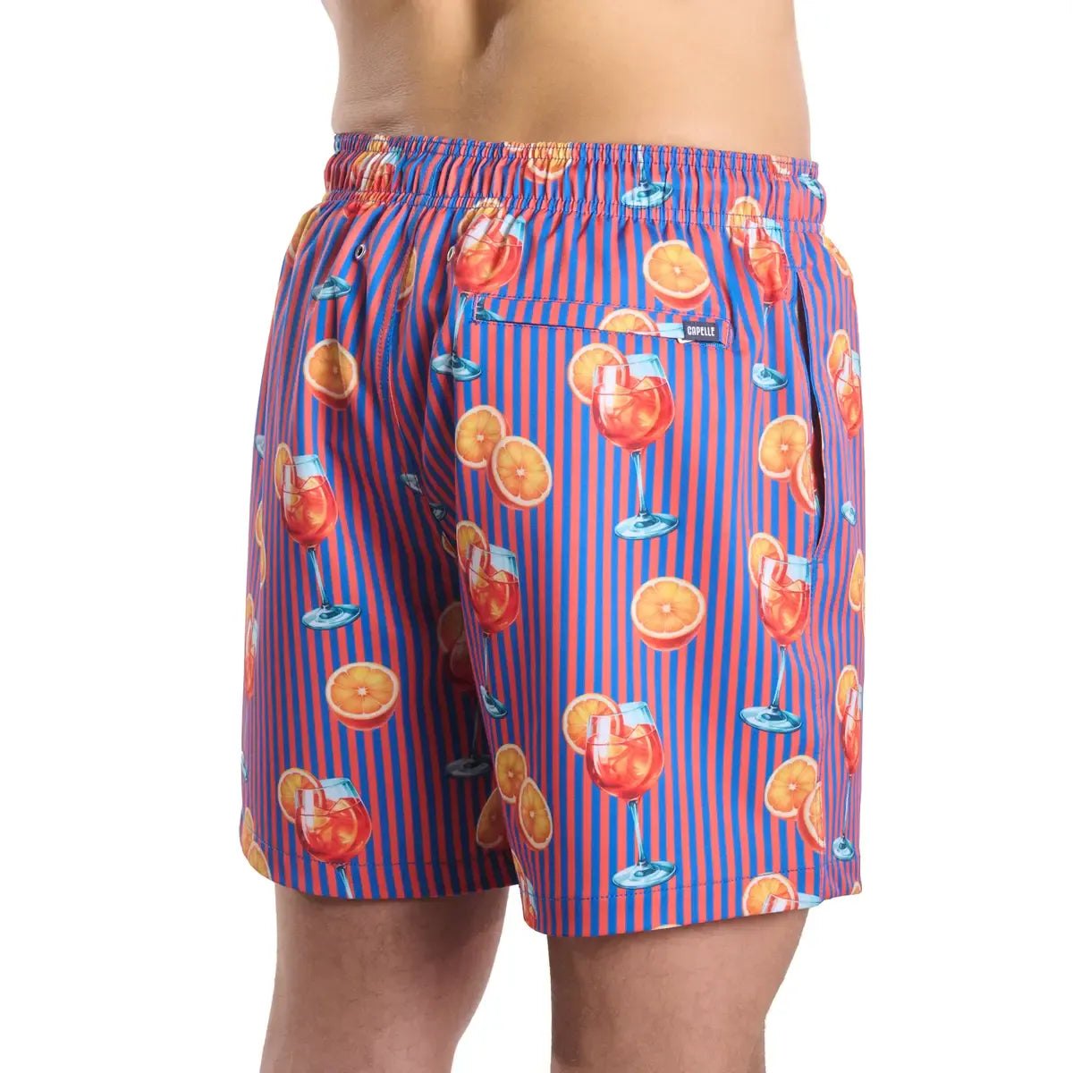 Sunset Spritz, Ocean and Heat Hybrid Short, Compression Lined Swim and Resort Trunk