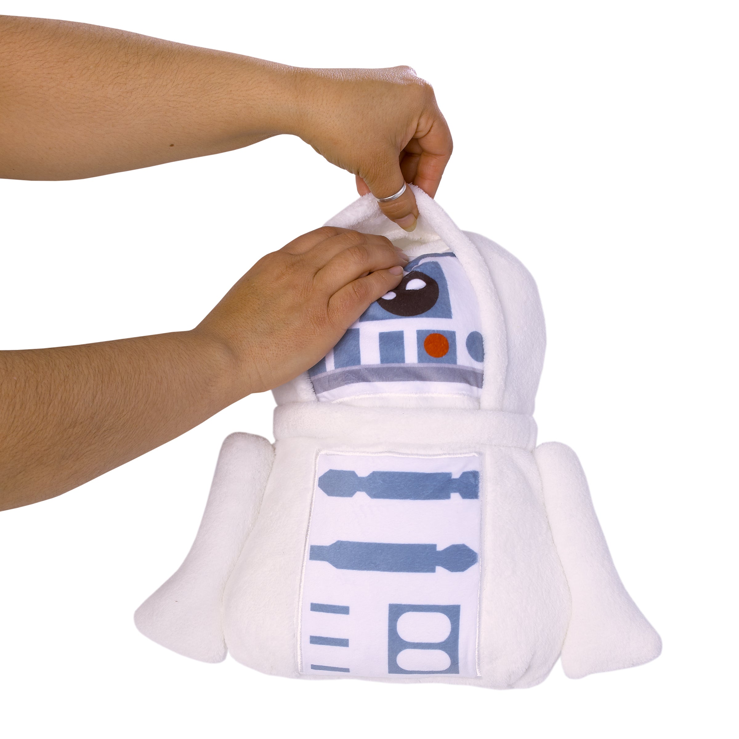 R2D2 Blue and White Super Soft Character Shaped Toddler Blanket