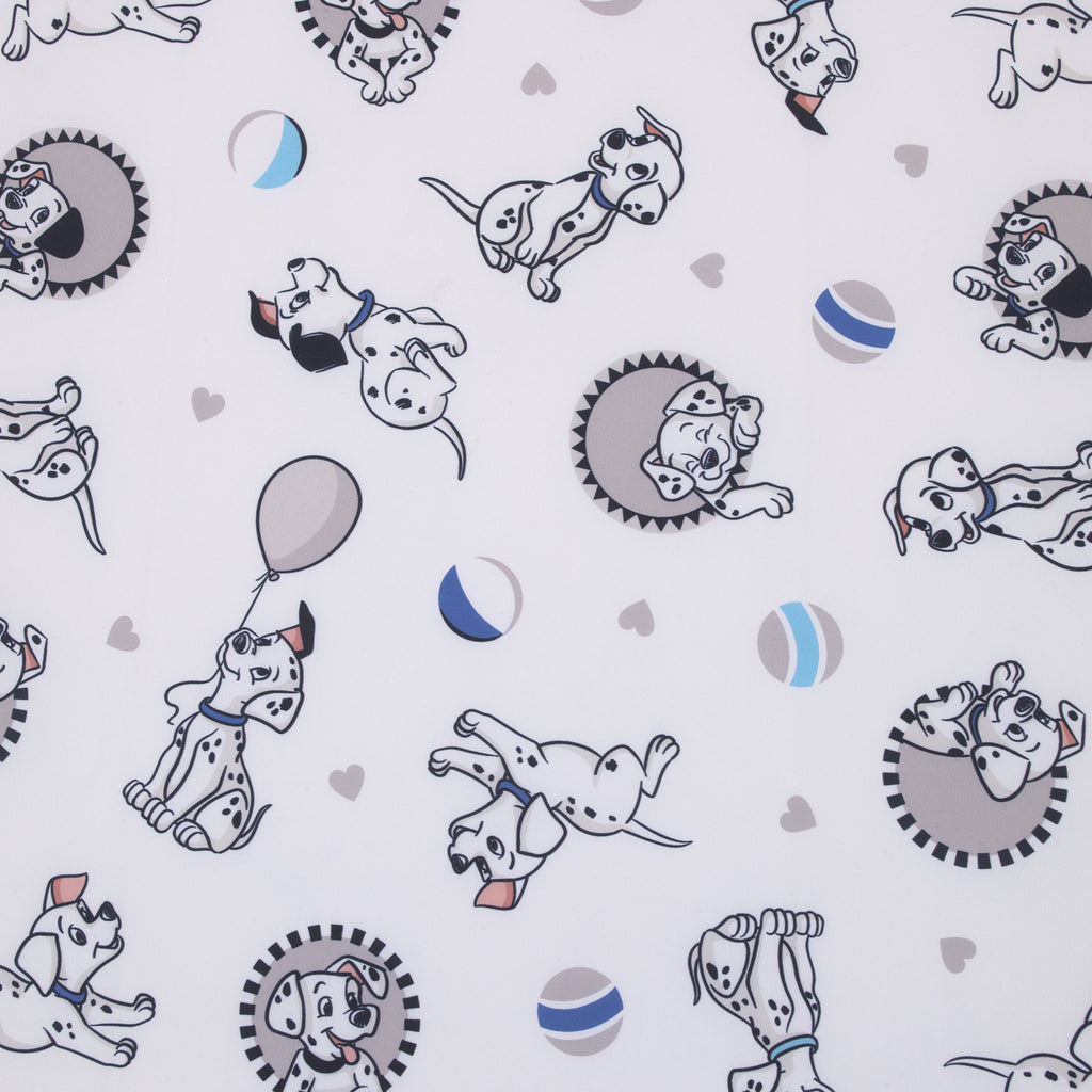101 Dalmatians Gray, Black, White, and Blue Puppies Super Soft Nursery Fitted Mini Crib Sheet