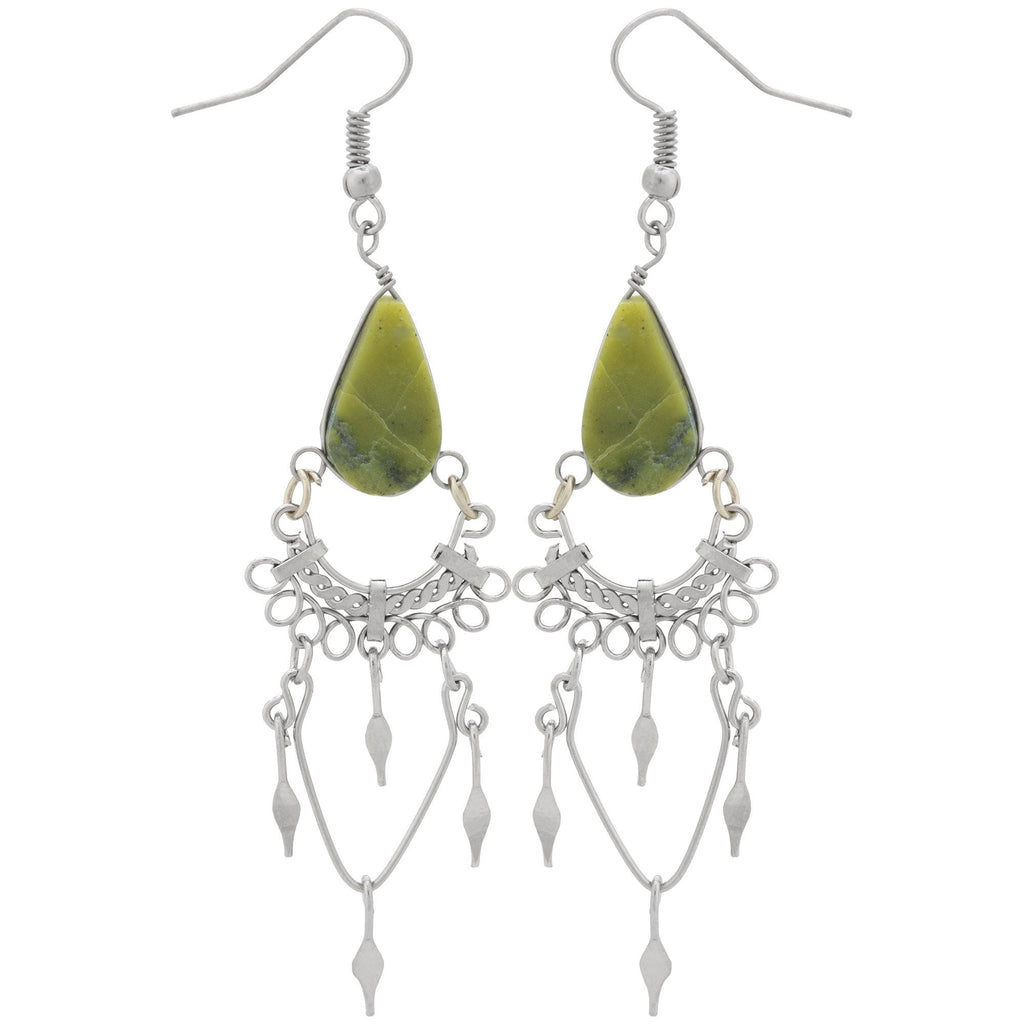 Swirls Chandelier Stone Earrings