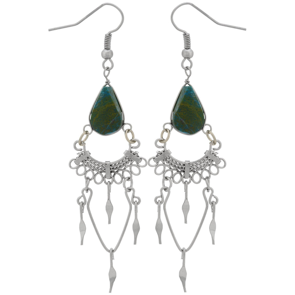 Swirls Chandelier Stone Earrings