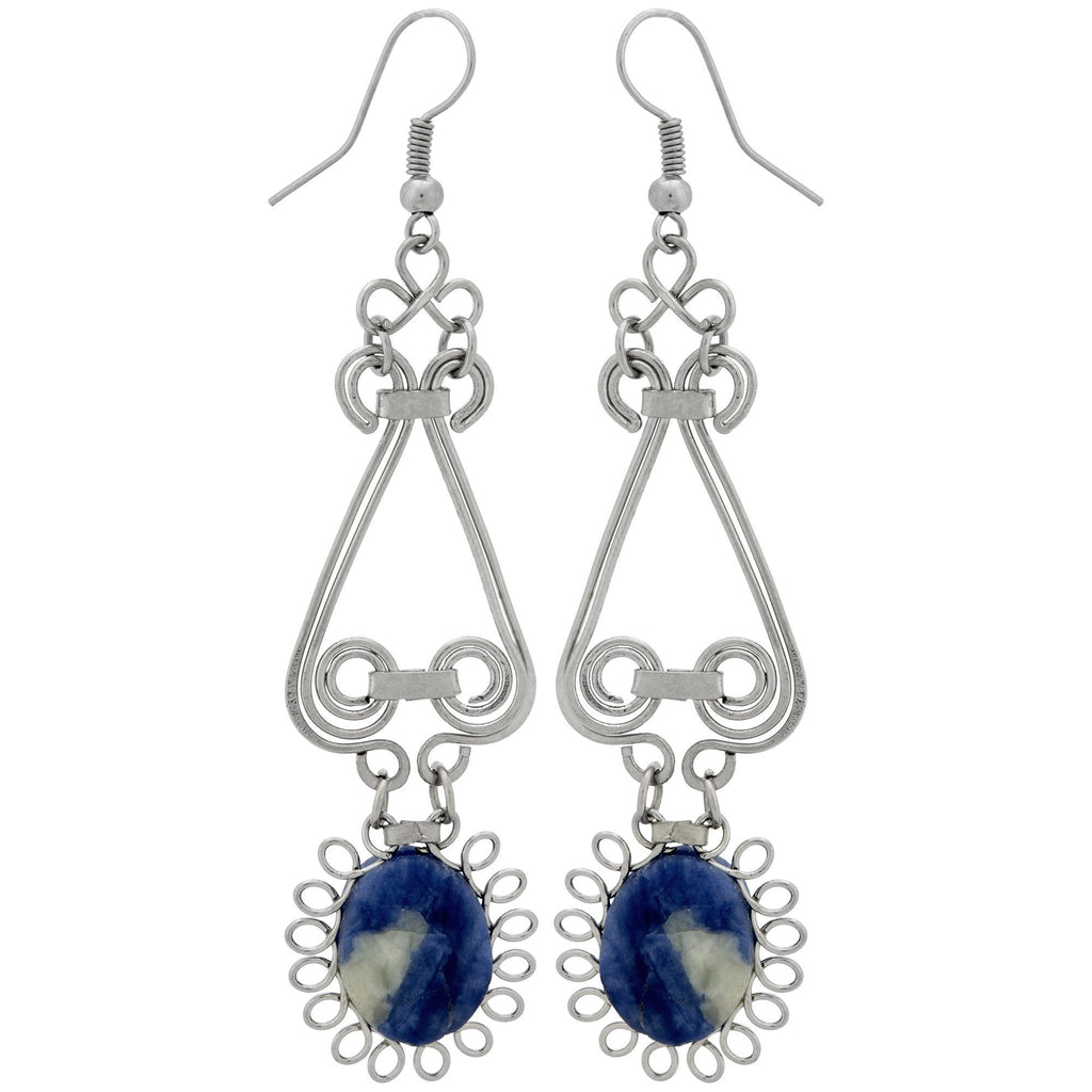 Swirls & Sunburst Stone Earrings