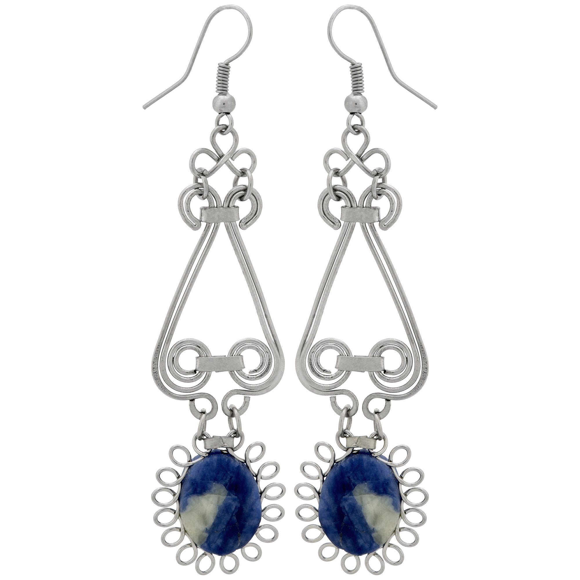 Swirls & Sunburst Stone Earrings