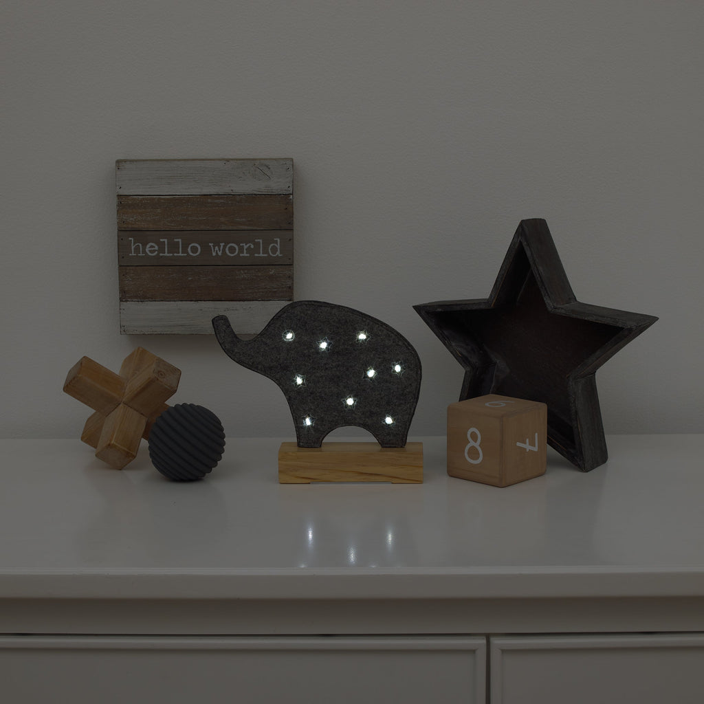 Gray Elephant Lighted Nursery Decor