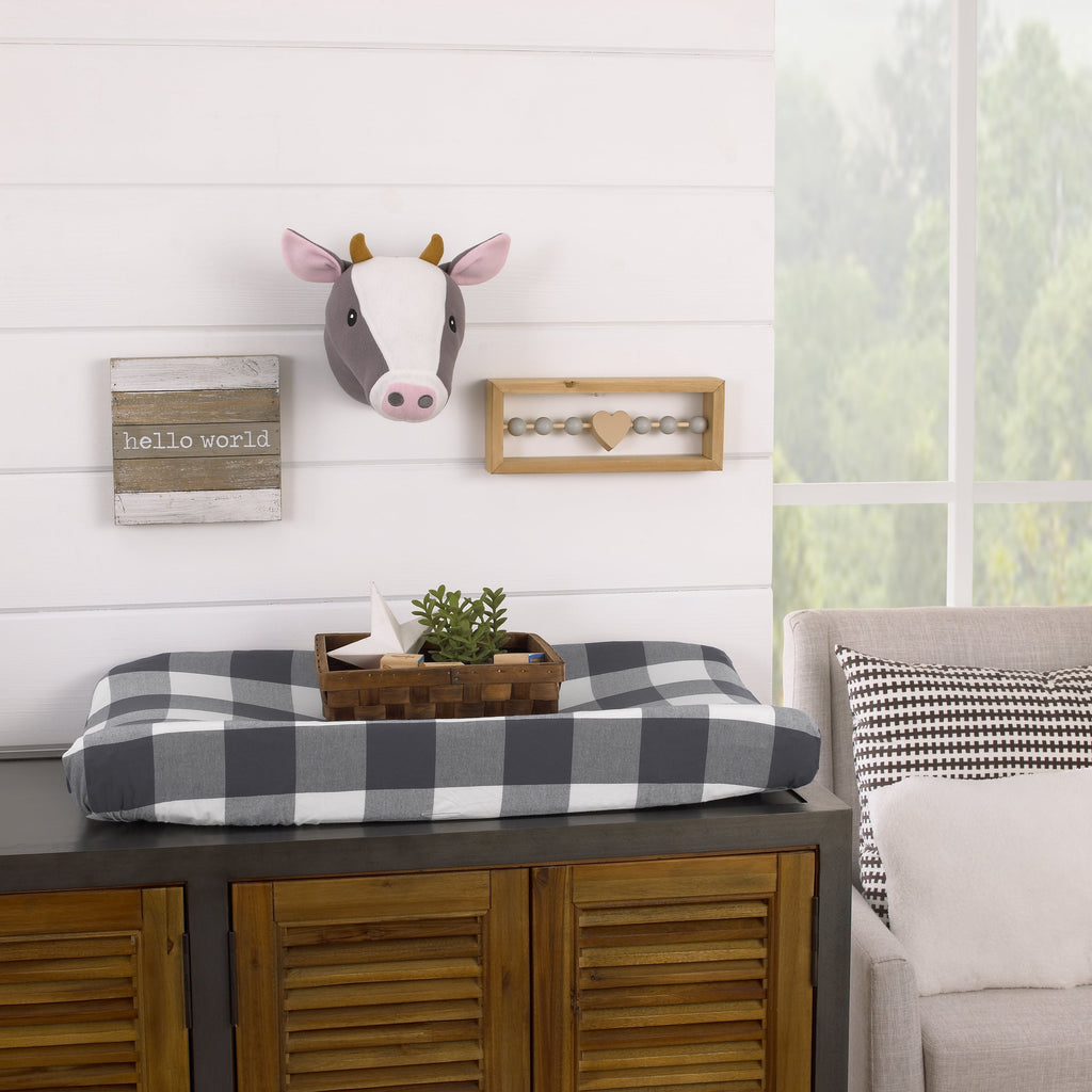 Plush Fleece Grey and White Cow Head Wall DÃ©cor