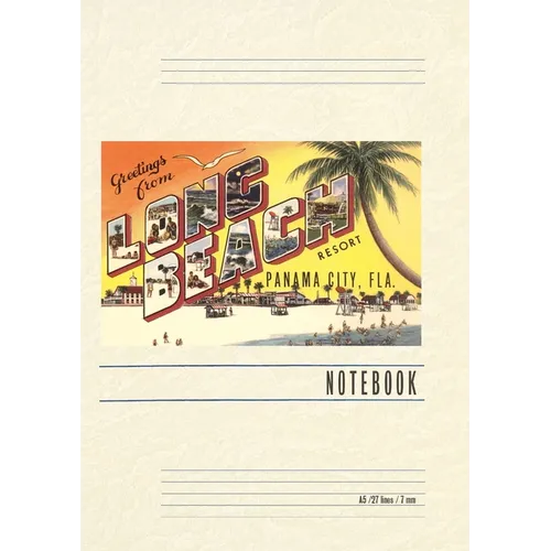 Vintage Lined Notebook Greetings from Long Beach, Florida - Paperback