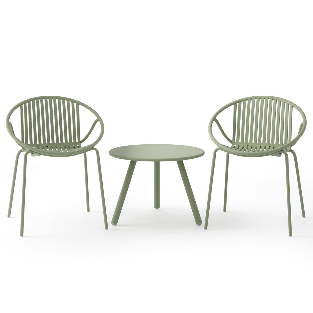 3-Piece Patio Conversation Set with Round Coffee Table