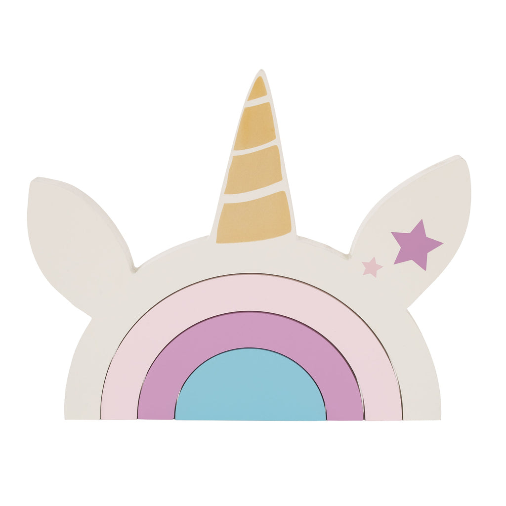 Unicorn White, Pink, Lavender, and Blue Wood Stacking Shelfie DÃ©cor