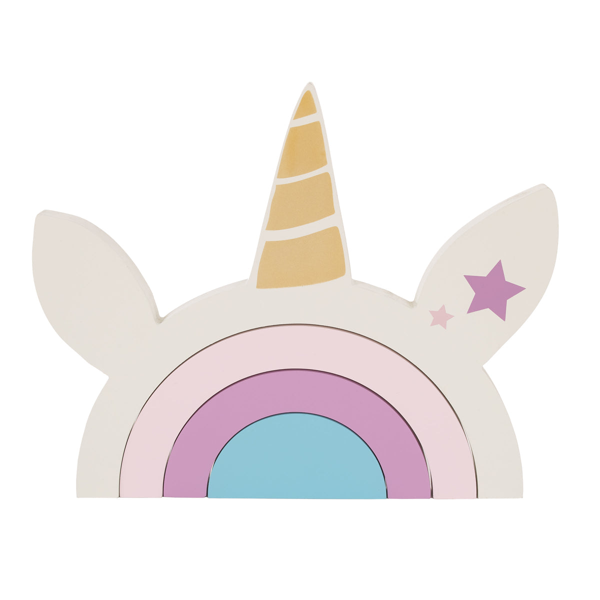 Unicorn White, Pink, Lavender, and Blue Wood Stacking Shelfie DÃ©cor
