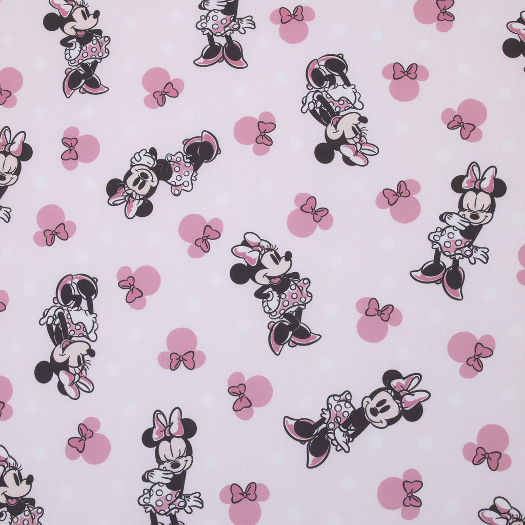 Minnie Mouse Pink, Black, and White Super Soft Nursery Fitted Crib Sheet