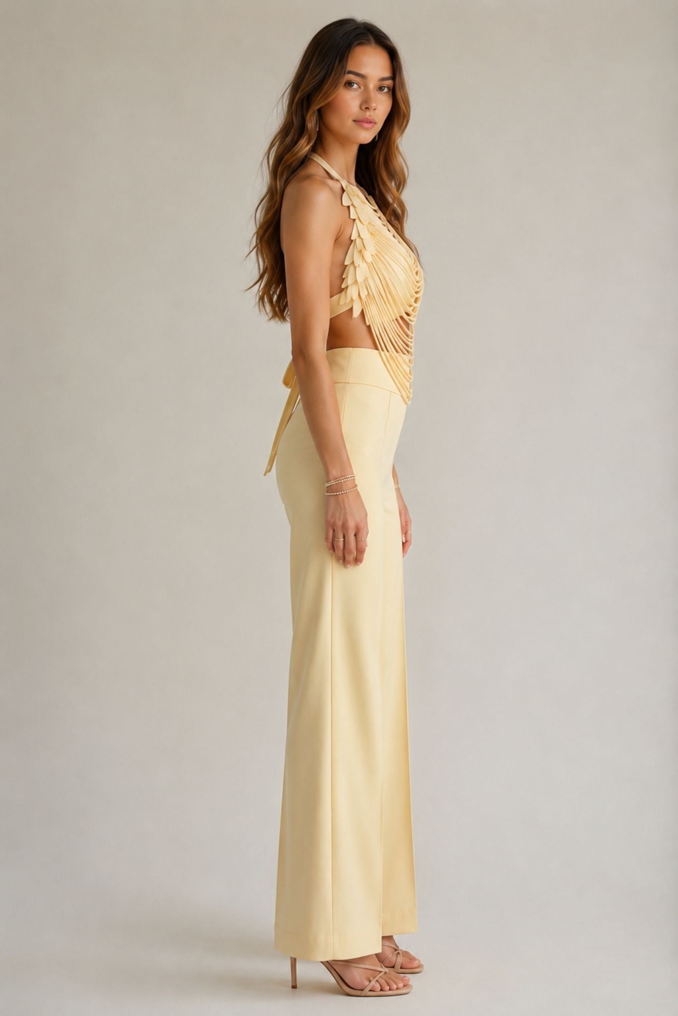 The Aurelia Draped Petal Halter Top