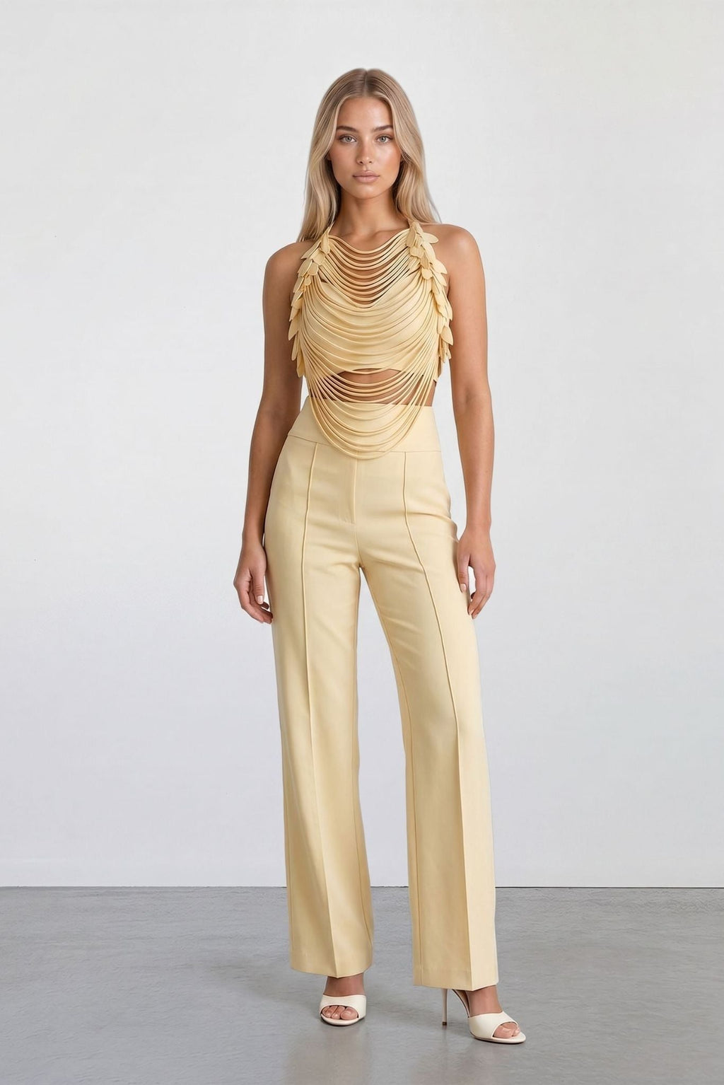 The Aurelia Draped Petal Halter Top