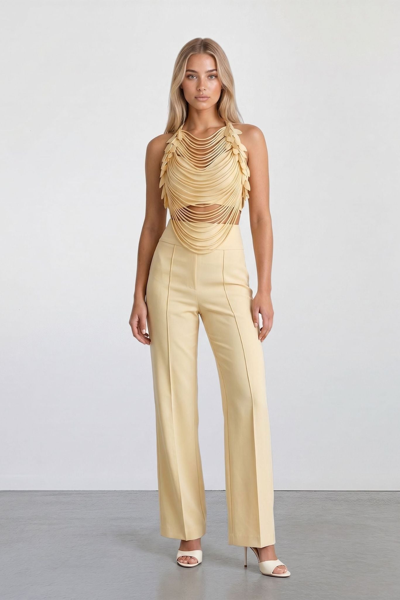 The Aurelia Draped Petal Halter Top