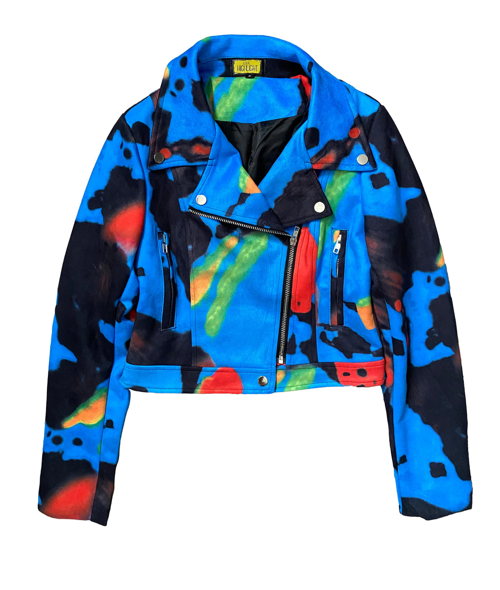 Tie Dye Ultra Suede Moto Jacket {Please read Description for sizing}